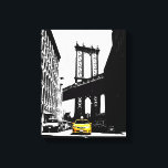 Yellow Taxi Brooklyn Bridge Nyc New York City Art Canvas Print<br><div class="desc">Yellow Taxi Brooklyn Bridge Nyc New York City Pop Art Canvas Art Print.</div>