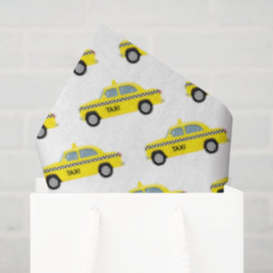 Yellow Taxi Cab NYC City Life Colorful Fun Tissue Paper