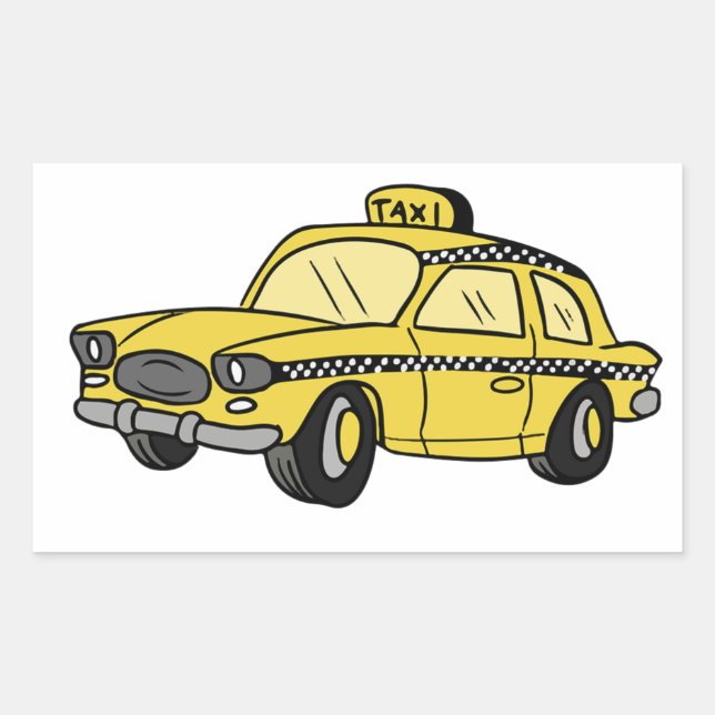 Yellow Taxi Cab Sticker (Front)