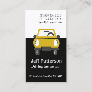Yellow Taxi Car Automobile Illustration Business Card