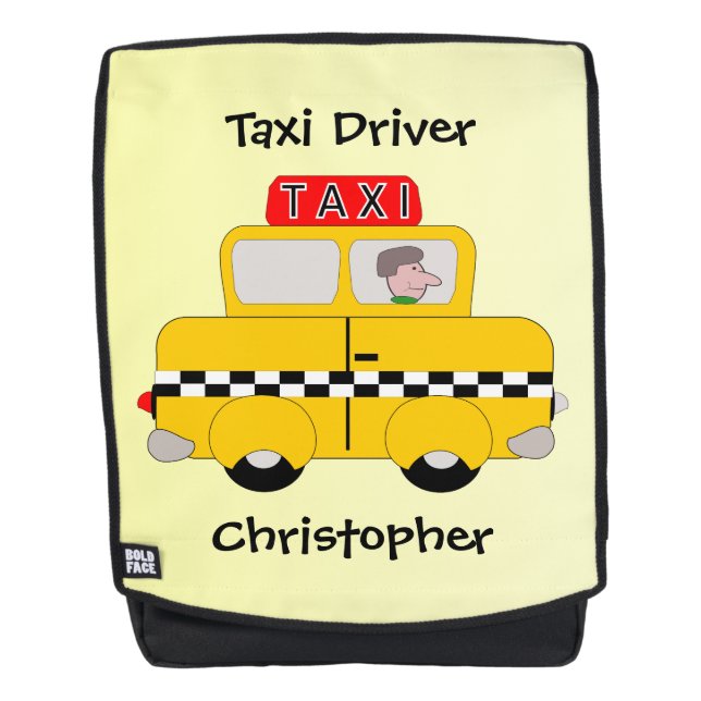 Yellow Taxi Design Backpack (Front)