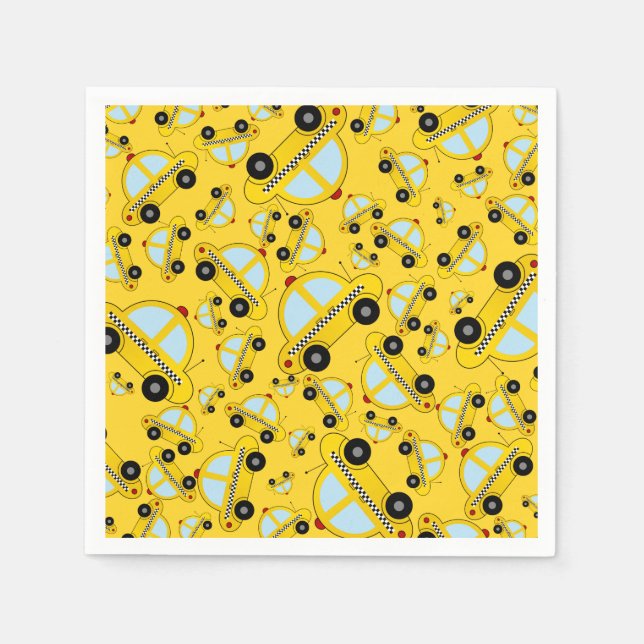Yellow taxi pattern napkin (Front)