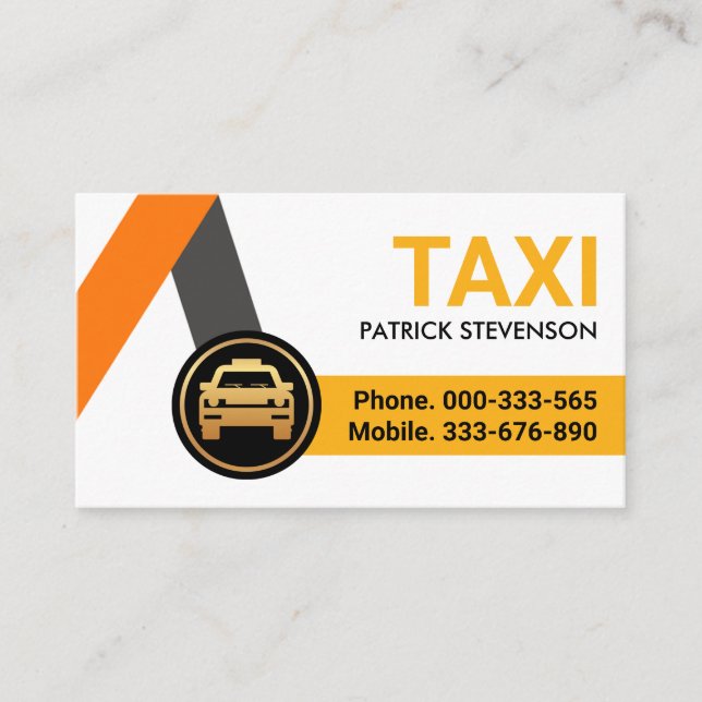 Yellow Taxi Routes Driver Business Card (Front)