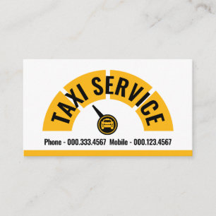 Yellow Taxi Speedometer Cab Driving Business Card