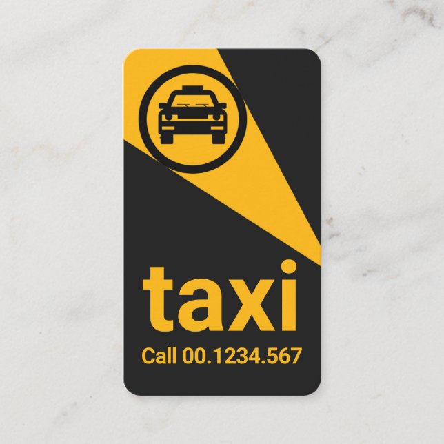 Yellow Taxi Spotlight Driver Business Card (Front)