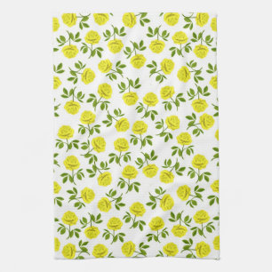 Yellow Tea Roses Kitchen Towel