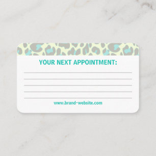 Yellow Teal Leopard Print Rockabilly Pattern Cute Business Card