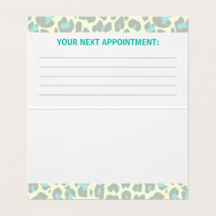 Yellow Teal Leopard Print Rockabilly Pattern Cute Business Card