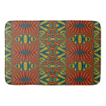  Yellow Teal & Red Abstract Print Ethnic Geometric