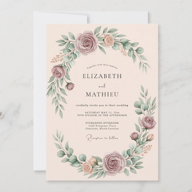 Yellow Teal Winsome Summer Wedding Invitation (Front)
