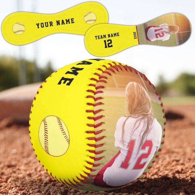Yellow Team Name Player Number Photo Softball (Creator Uploaded)
