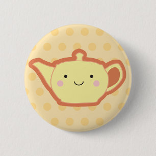 Yellow Teapot 2 Inch Round Button