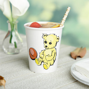 Yellow Teddy Bear Paper Cups