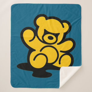 Yellow Teddy Trouble Sherpa Blanket