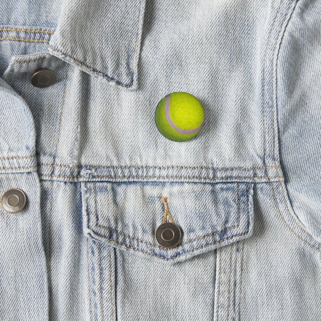 Yellow Tennis Ball,    1 Inch Round Button (In Situ)