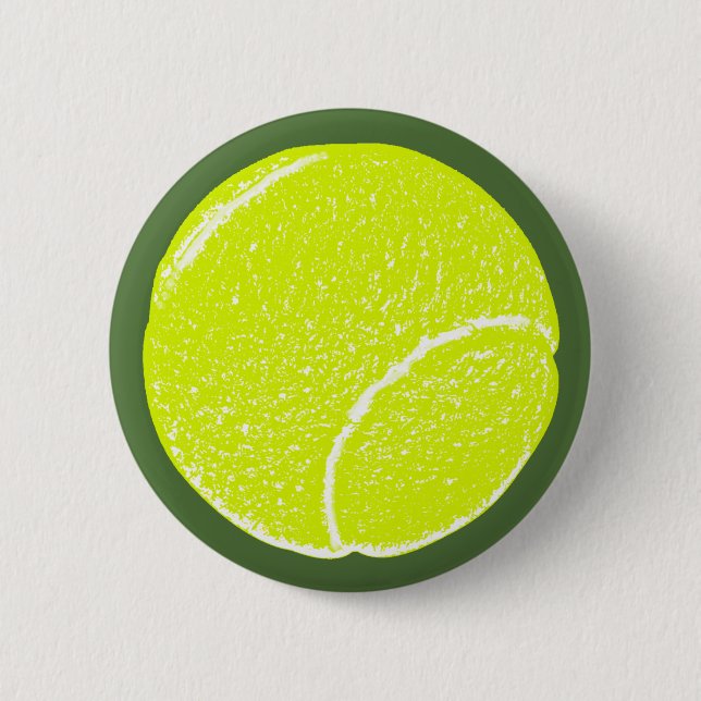 yellow tennis ball 2 inch round button (Front)