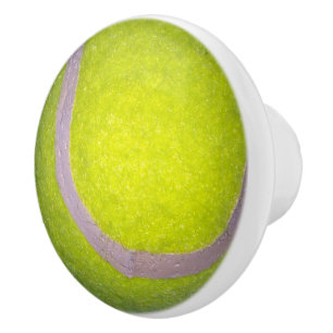 Yellow Tennis Ball, Ceramic Draw Knob. Ceramic Knob