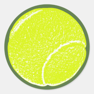 yellow tennis ball classic round sticker