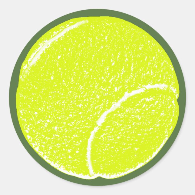 yellow tennis ball classic round sticker (Front)