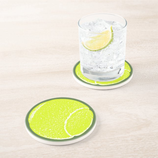 Yellow Tennis ball Coaster (Side)