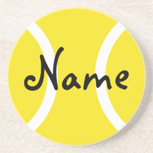Yellow tennis ball coasters - Customizable gifts