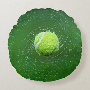 Yellow Tennis Ball Personalized Round Pillow