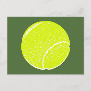 yellow tennis ball postcard