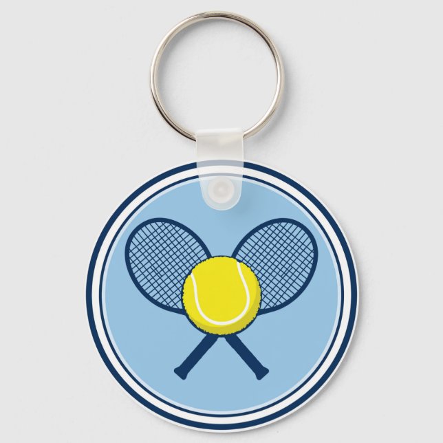 Yellow Tennis Ball Racket Keychain (Front)