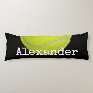 Yellow Tennis ball Sports Team Personalized Black Body Pillow