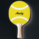 Yellow tennis ball tabletennis ping pong paddles<br><div class="desc">Yellow tennis ball ping pong paddle for table tennis. Personalized name or monogram ping pong paddle for table tennis. Sports game gift idea for men women and kids. Monogrammed letter initial design. Custom background colour. Fun for player and school coach. College dorm accessories. Sporty novelty present for childrens birthday party....</div>