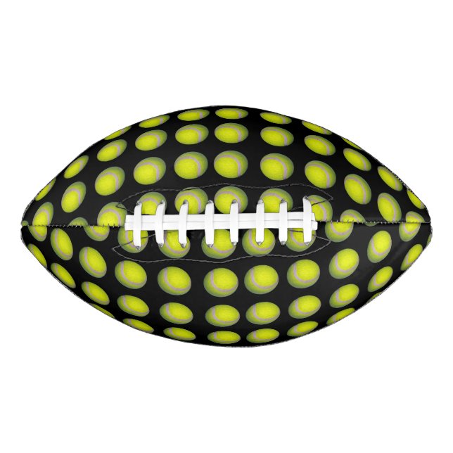 Yellow Tennis Balls On Black Pattern, (Front)