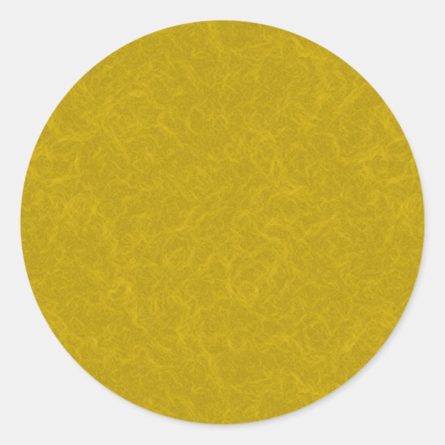 Yellow textured surface with  swirling pattern classic round sticker (Front)