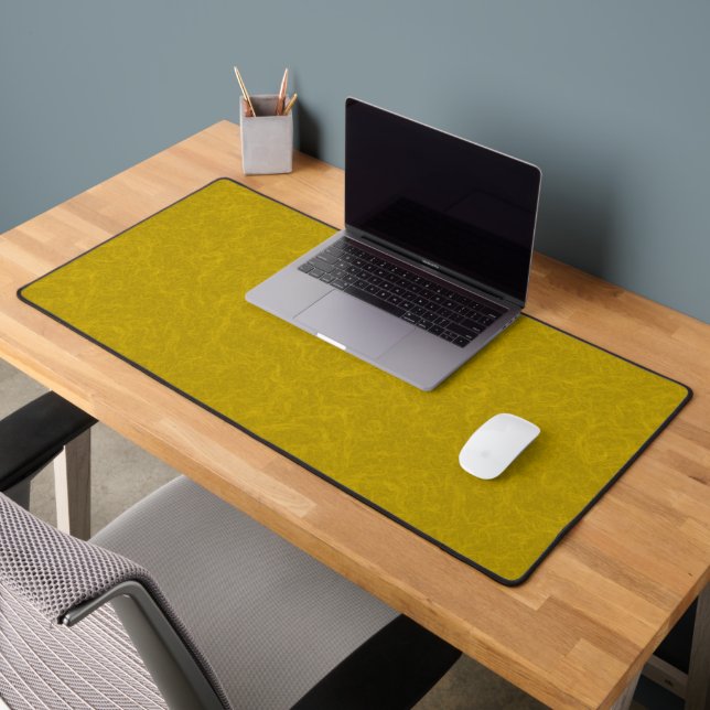 Yellow textured surface with  swirling pattern desk mat (Office 2)