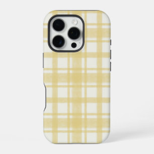 Yellow textured yellow gingham plaid phone case