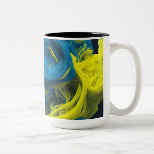 Yellow & Tha Smoke Modern Abstract  Two-Tone Coffee Mug