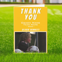 Yellow Thank you Coach Card with Photo Name
