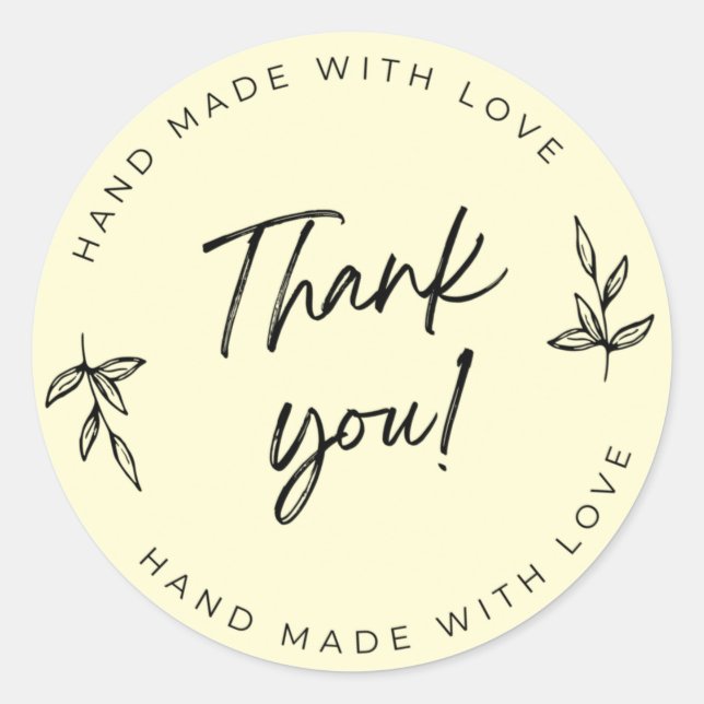 Yellow Thank You Stickers (Front)