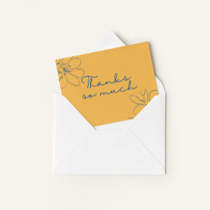 Yellow "Thanks So Much" Hand-Drawn Wildflower Thank You Card
