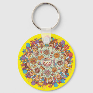 Yellow Themed Fairy Costume Party For Children Keychain