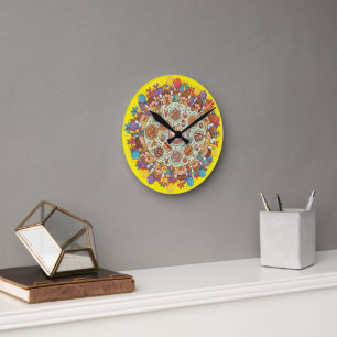 Yellow Themed Fairy Costume Party For Children Round Clock