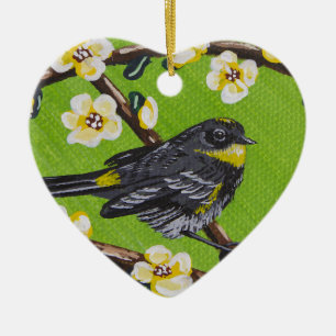 Yellow Throat Warbler ~ Spring Ceramic Ornament