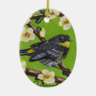 Yellow Throat Warbler ~ Spring Ceramic Ornament