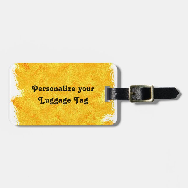 Yellow Tie Dye Luggage Tag (Front Horizontal)