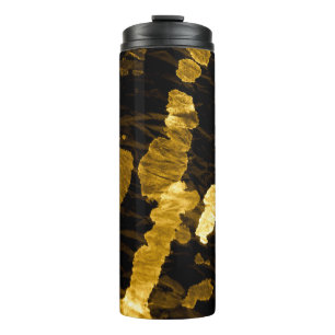 Yellow tie-dye splash, watercolor pattern. thermal tumbler