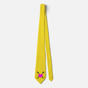 Yellow Tie W/Arrows & Pink Heart