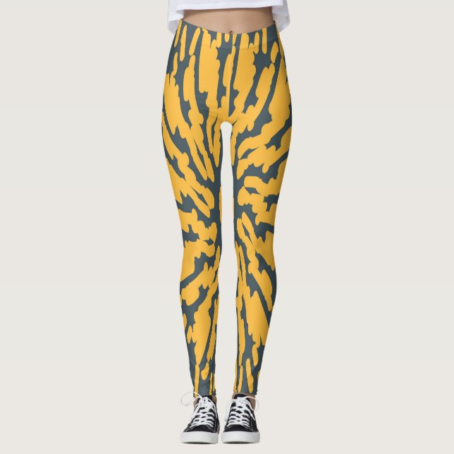 Yellow tiger "Ratti_Creative_Arts" Leggings (Front)