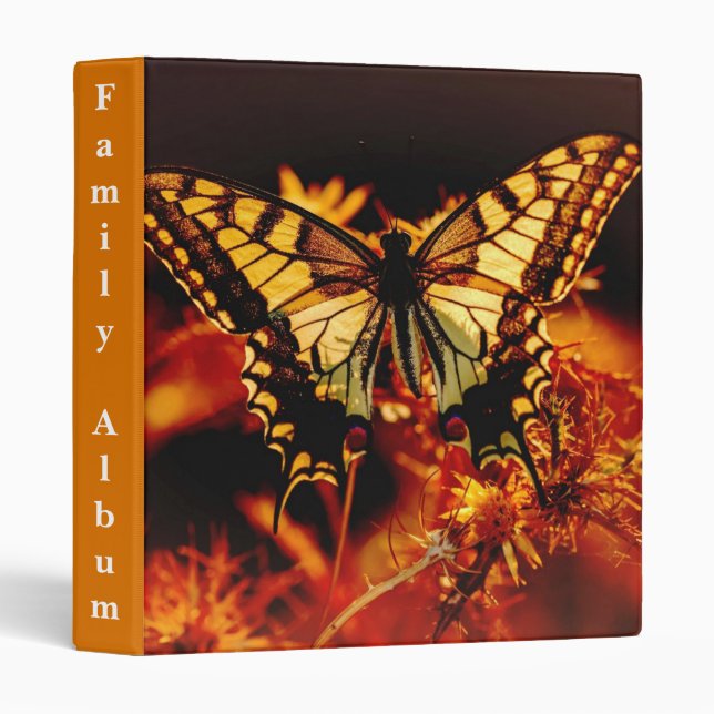Yellow Tiger Swallowtail Butterfly 3 Ring Binder (Front/Spine)