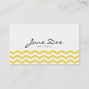 Yellow Tight Chevron Pattern Business Card