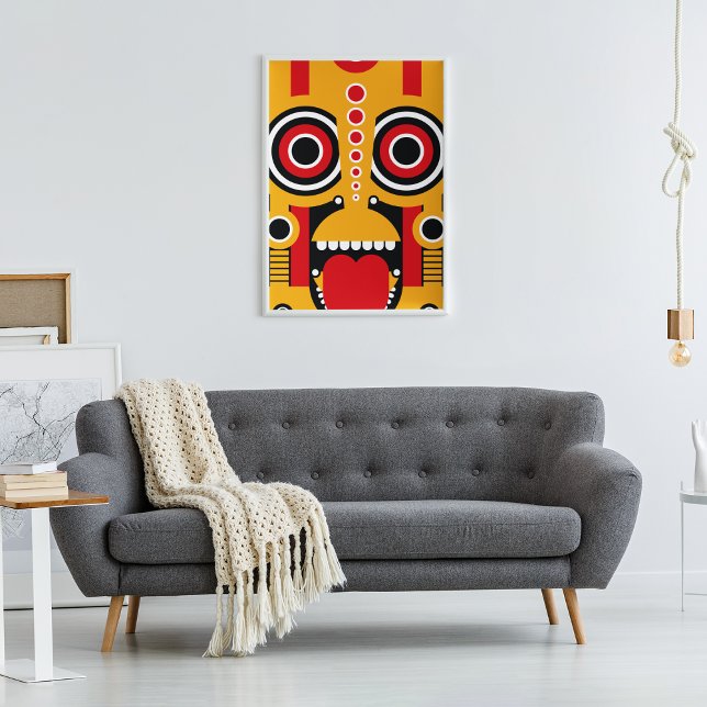 Yellow Tiki Tribal Canvas Print (Creator Uploaded)
