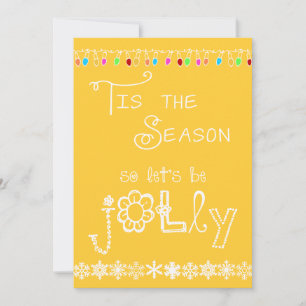 Yellow Tis the Season Holiday Party Invitation